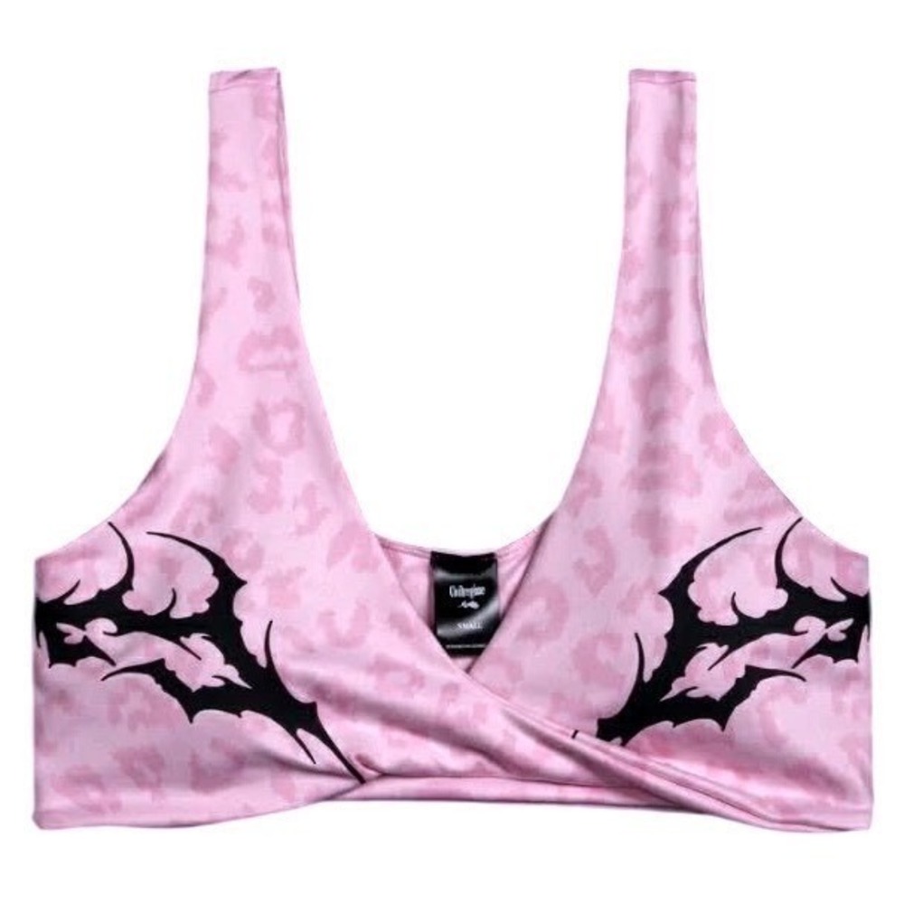 Civil Regime Baby Pink Cheetah Twist Bra‎ Size Large